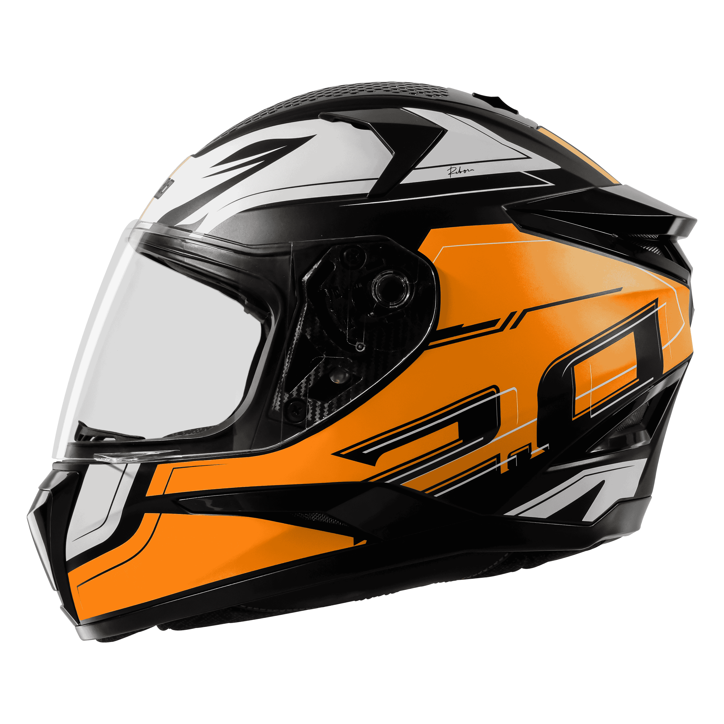 SBH-35 DOT ROBOT 2.0 REBORN GLOSSY BLACK WITH ORANGE